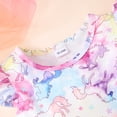 thumbnail image 4 of Toddler Girl Dress Casual Flutter Sleeve Little Girls Baby Sundress Kids Birthday Party Dresses 1-8 Years, 4 of 9