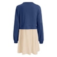 thumbnail image 4 of Robe Chandail en Molleton Oversize pour Femmes, Manches Longues, Col Rond, Décontractée, Été, 224 Tops, Coupe Décontractée, Mi-Longue, 4 of 5