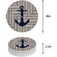 thumbnail image 1 of RYLABLUE Nautical Anchor Wooden Plank Set of 6 Round Coaster for Drinks, Absorbent Ceramic Stone Coasters Cup Mat with Cork Base for Home Kitchen Room Coffee Table Bar Decor, 1 of 5