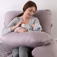 thumbnail image 3 of Almohada para embarazadas, almohada en forma de U desmontable y lavable, cojín grande, almohada de cintura, 3 of 6