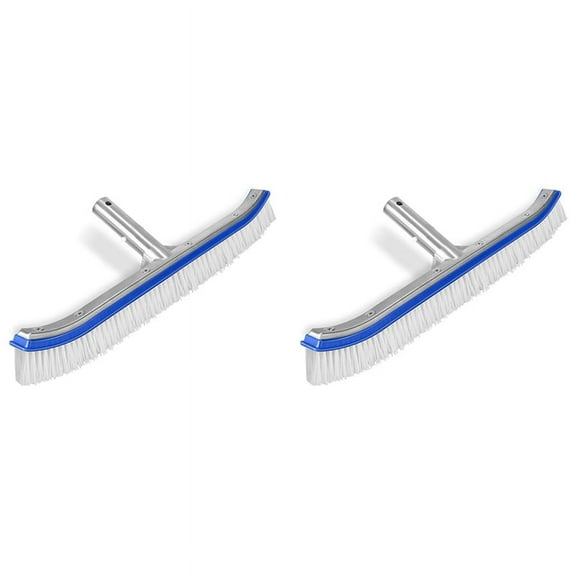 2X Pool Brush, Swimming Pool Wall & Tile Brush 18 Inch Swimming Pool Cleaning Pole Brush Head Replacement Brush,Blue
