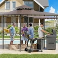 thumbnail image 2 of Magic Union 8'X8' Grill Gazebo Canopy - Heavy Duty Steel Frame, Double Tiered Grill Canopy for Outdoor Grill W/Shelves, Ceiling Hooks and Ground Stakes, Patio Canopy Tent BBQ Gazebo for Backyard, 2 of 9