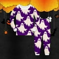 thumbnail image 2 of Gelikeya Halloween Pjs Outfits for Boys Size 8 Sleepwear, Satin Pajamas Cartoon Printed Kids Clothing, Purple, 5-6 Years, 2 of 3