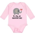 thumbnail image 3 of Inktastic 1st Valentines Day Baby Elephant Boys or Girls Long Sleeve Baby Bodysuit, 3 of 5