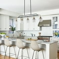 thumbnail image 3 of Aiwen 43 Inch 5-Light Linear Chandelier Over Kitchen Island, Matte Black Pendant Light Fixture for Kitchen Living Room, 3 of 9