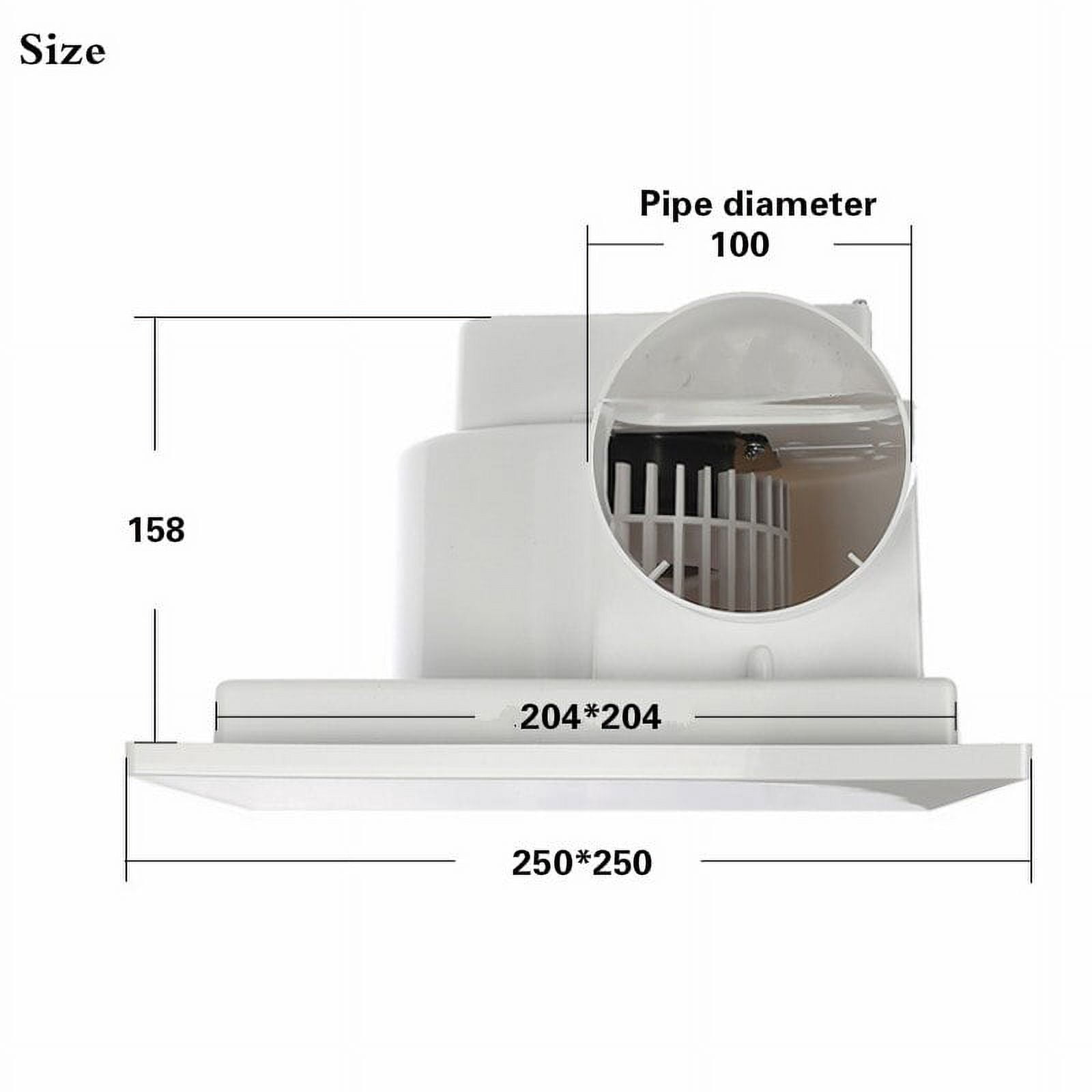 ABS 8 Inch 250*250 mm Pipe Exhaust Fans Quiet Kitchen Bedroom Ventilation Fan Duct Fan Ceiling Mounted Ventilators 220V 18W