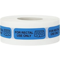 For Rectal Use Only Medical Warning Fluorescent Blue Labels | 0.5 x 1.5" inch - 500 Pack | InStockLabels.com