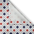 thumbnail image 5 of Ambesonne Abstract Grommet Curtain, Nautical Circles Squares, 50" x 120", Navy Blue White Red, 5 of 6