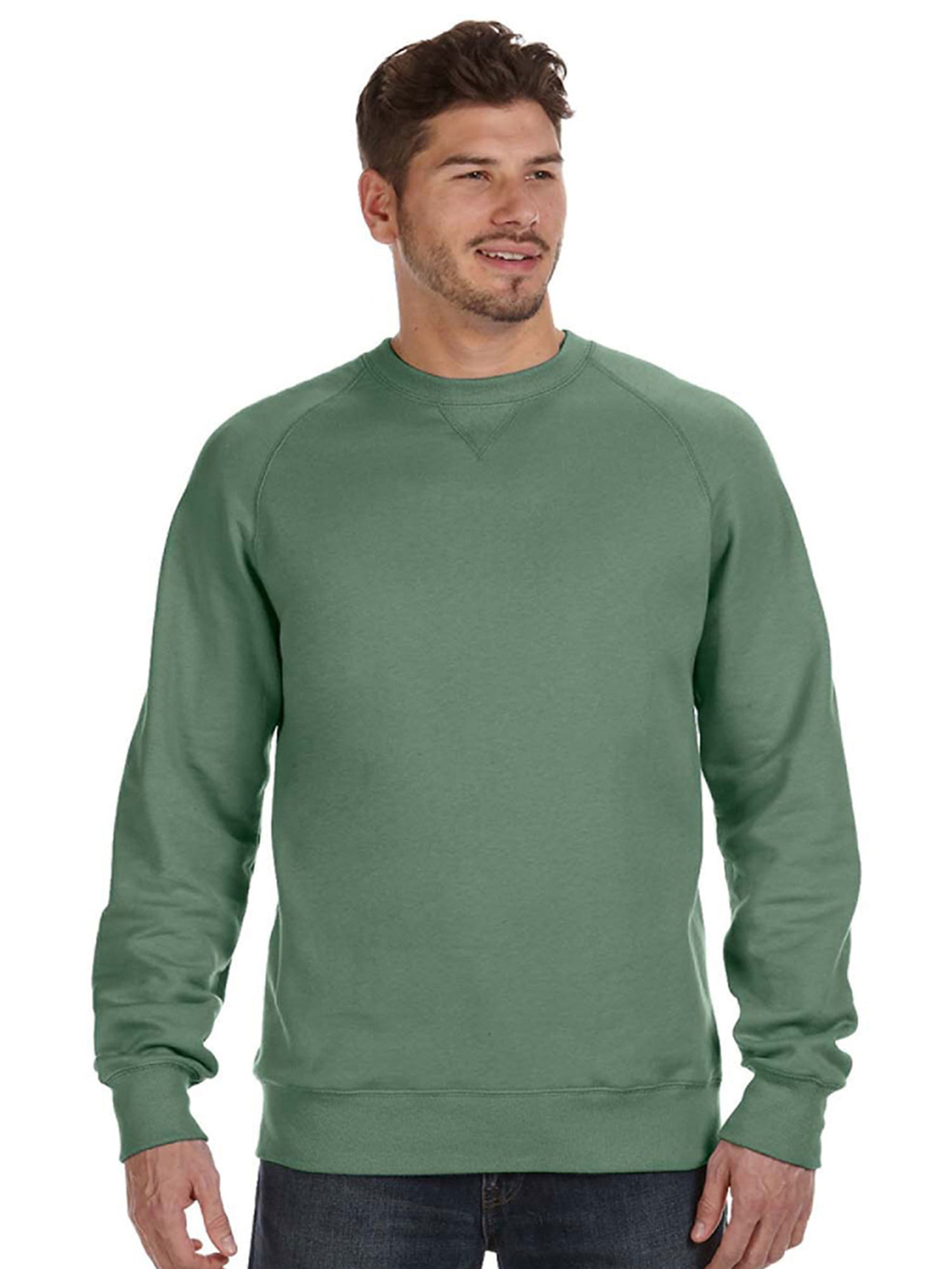 Hanes Nano Crewneck Raglan sleeve Mens Sweatshirt N260 S-3XL Tag-free neck label