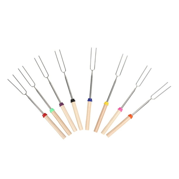 Palitos De Malvavisco, Tenedores Para Perros Calientes De aleación De Aluminio, 8 Piezas, Palitos Telescópicos Para Asar Malvaviscos Para Fogata