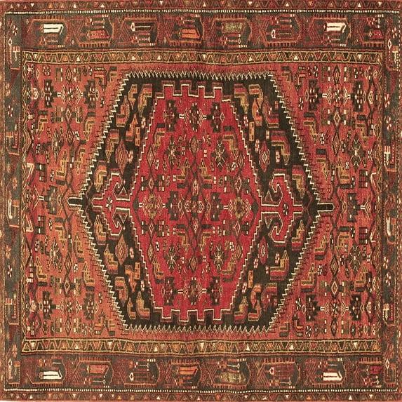 Ahgly Company Indoor Square Persian Brown Traditional Area Rugs, 3' Square