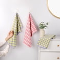 thumbnail image 2 of Unique Bargains Checkered Cotton Hand Towels for Bathroom Kitchen Yellow Purple 4-Piece, 2 of 5
