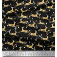 thumbnail image 3 of Soimoi Moss Georgette Fabric Triangle & Impala Deer Animal Printed Fabric 1 Yard 42 Inch Wide, 3 of 4