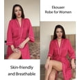 thumbnail image 4 of Ekouaer Women Kimono Robes Knee Length Knit Bathrobe Lightweight Soft Sleepwear V-neck Casual Ladies Loungewear, 4 of 5