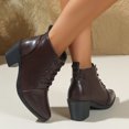 thumbnail image 6 of SKIYLEVZ Ankle Boots for Women Winter Boots Ladies'Booties Comfortable Wrap Strap Slip-On with Easy-Wear Chunky Booties Slip On Comfortable Casual Dressy Boots, 6 of 9