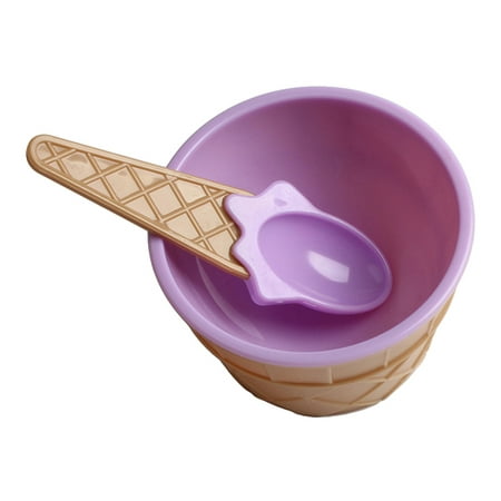 

Kids Ice Cream Bowl Spoon Set Safe Durable Plastic Candy Color Lovely Dessert Bowl Yougurt Cup DIY Ice Cream Tools Summer Festive Party Favor Kids Gift