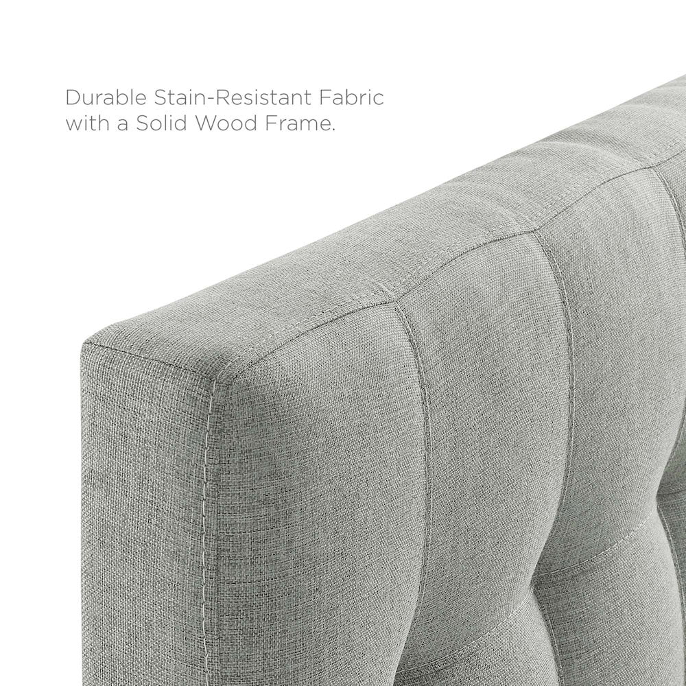 Modway Lily Twin Upholstered Polyester Fabric Headboard in Gray