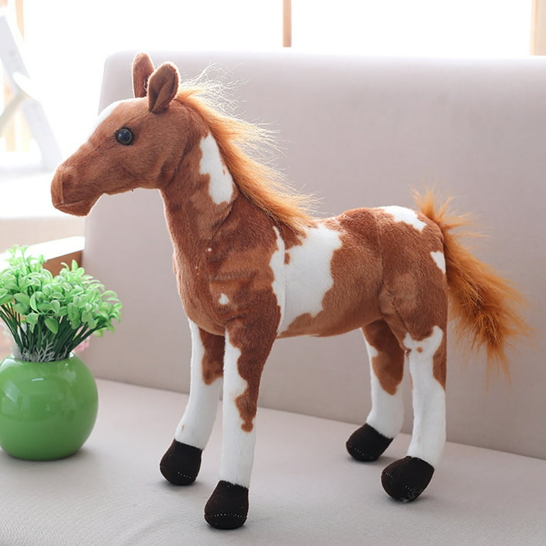 Welling 3D Simulation Horse Animal Plush Stuffed Doll Kids Toy Room Decor Photo Props