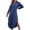 Blue, variant on Fesfesfes Women Dress Casual Solid Turndown Neck Long Sleeve Loose Dress Fall Blouse Tops Tops on