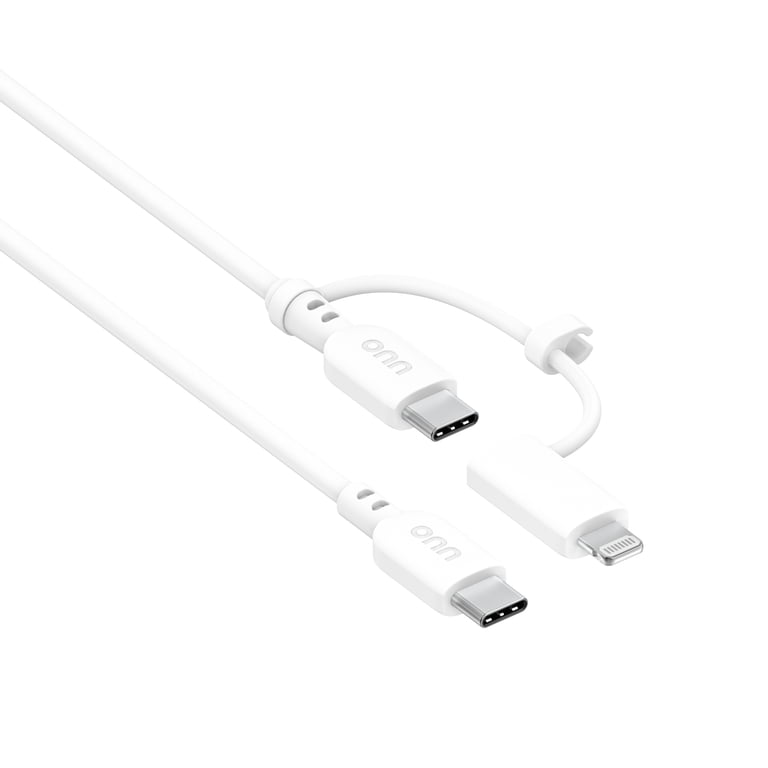 onn 3ft 2-in-1 USB-C and Lightning Charging Cable photo 3