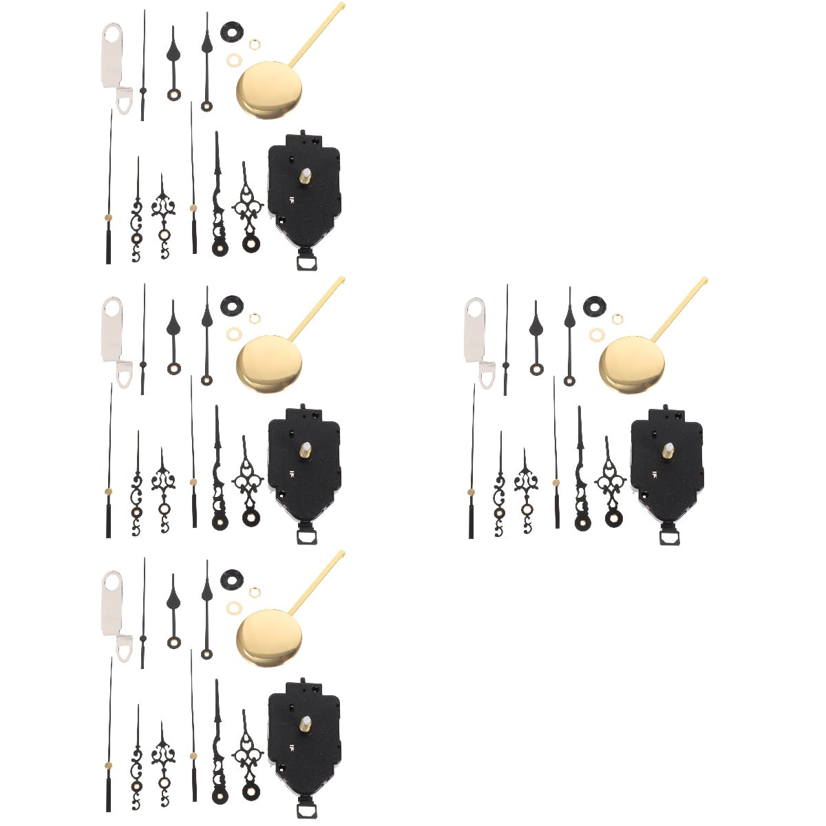 LITINKIMI Wall Clock Mechanism 4Sets Black Silent Motor for DIY Projects