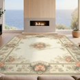 thumbnail image 2 of Design&I 9'x12' Washable Area Rug Beige Farmhouse Yellow Vintage Scroll Border Traditional Tan for Great Room, Large Living Giant Skid-Resistant, 2 of 7