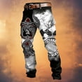 thumbnail image 2 of CONZONE Mens Baggy Cargo Pants Wide Leg Pants for Men Trendy Buttons Viking Mythology Graphic Y2K Soft Casual Joggers With Pocket, 2 of 4