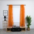 thumbnail image 6 of Sheer Orange Curtains for Bedroom or Living Room - 2 Panels Set, 42x45 inch, Rod Pocket, Elegant Voile Drapes for Natural Light, Privacy, and Décor, 6 of 9
