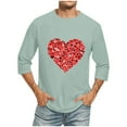 thumbnail image 2 of Jinhomg Mens Heart Graphic Tees Cute Valentine's Day Themed T-Shirts Big and Tall Casual Comfy 3/4 Sleeve Crew Neck Tops 2025 Holiday Gifts 2025 Saving Green M, 2 of 5