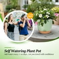 thumbnail image 3 of QCQHDU 7.2 Inch Self Watering Planters for Indoor Plants with Bottom Watering,2Pack Flower Plant Pots for Outdoor with Drainage, Durable Plastic planters Pots(Green), 3 of 6