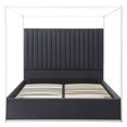 thumbnail image 3 of Jeffrey Canopy Velvet Upholstered King Bed Frame In Black, 3 of 7