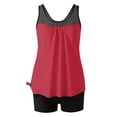 thumbnail image 4 of Womens Bathing Suits Two Piece Tank Tops Boyshorts Swimsuits High Waist Tummy Control Color Block Tankini Swimwear, M, 4 of 6
