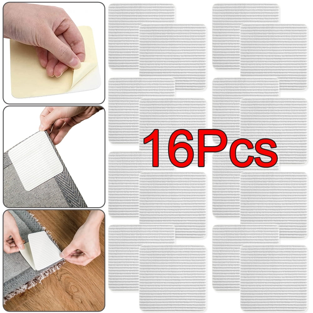 Rug Grippers, 12Pcs NonSlip Rug Grippers, Washable AntiCurl Tape