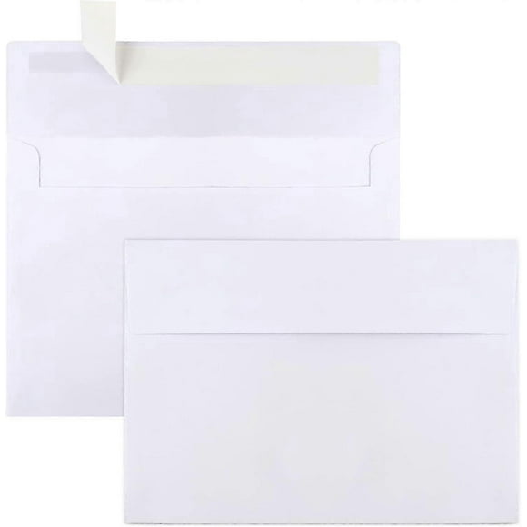 50 Packs 13.4x18.4cm Envelopes, White A7 Envelopes For Invitations, Printable, Self Seal For Invitations,postcards,greeting Cards