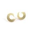 thumbnail image 3 of Stud Earrings - Sterling Silver Handmade Stud - Circle Stud For Women - Gold Finish Earrings - Elegant Earrings - Gift For Her, 3 of 7