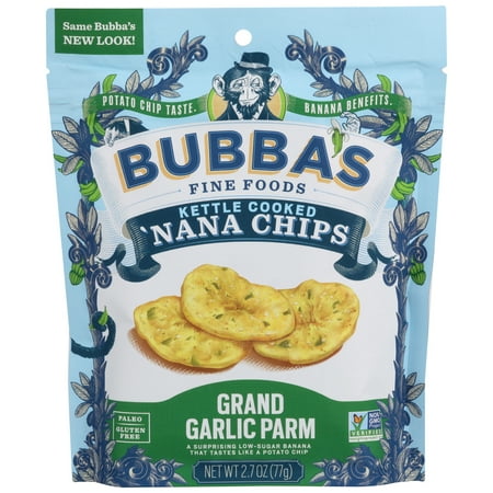 (8 Pack) Bubba'S Fine Foods Grand Garlic Parm 'Nana Chips, 2.7 Oz.