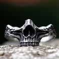 thumbnail image 4 of ZMY Home Stainless Steel Party Jewelry Skull Ring with Nose and Upper Jaw Design and Skull Bone Band Ring (11), 4 of 6