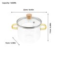 thumbnail image 4 of Olla de vidrio transparente con tapa, olla de vidrio con doble asa para cocinar ramen, utensilios de cocina de vidrio, 4 of 6
