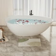 thumbnail image 3 of 59" Freestanding Bathtub, Luxury Handcrafted Stone Resin Soaking Bathtub with Overflow, Artificial Stone Bathtub, cUPC Certified, Glossy White, 3 of 9