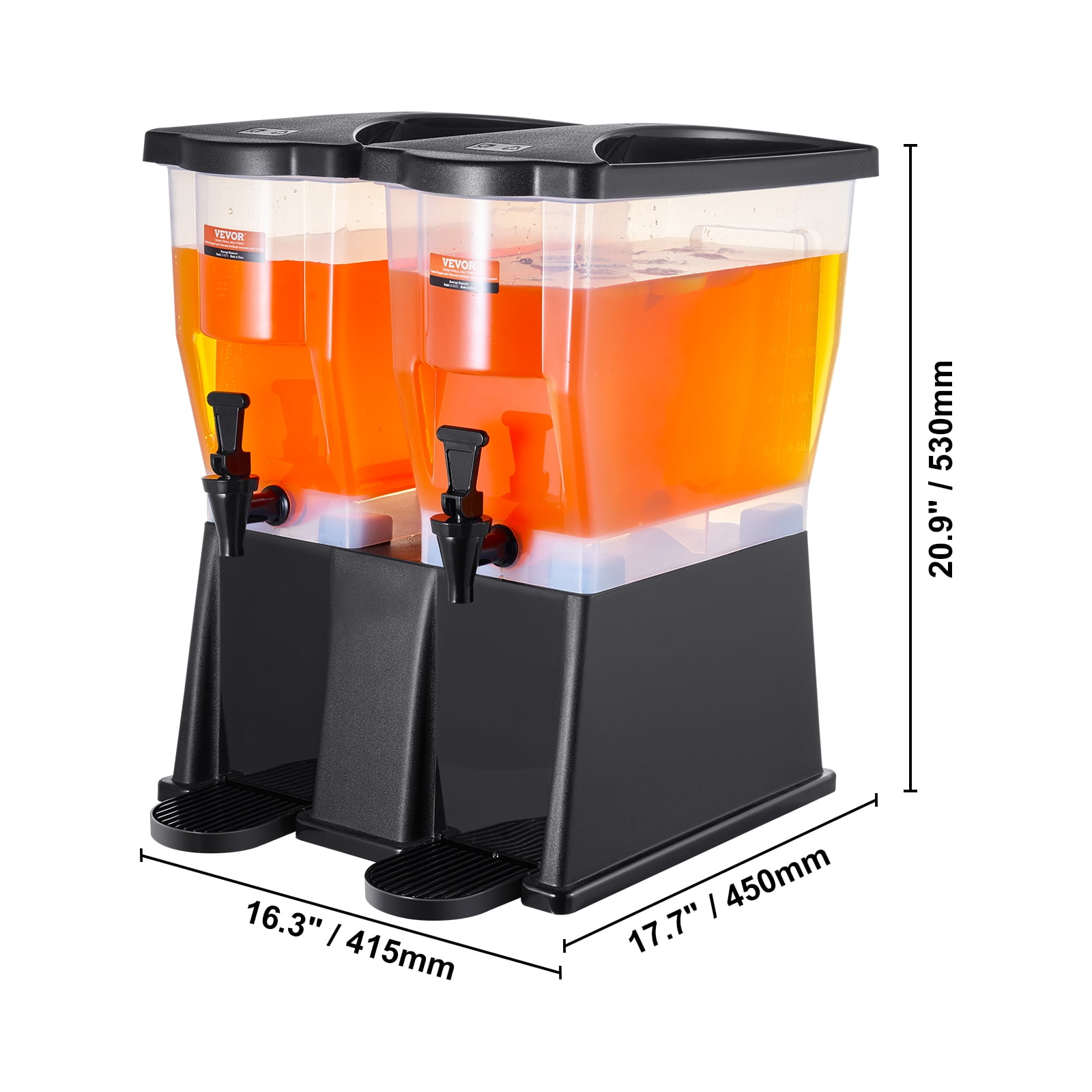 VEVOR Beverage Dispenser, 3 Gallon x 2 Drink Dispensers for Parties, Plastic Juice Dispenser with Stand Spigot Lid, Iced Tea Lemonade Juice Water Dispenser, for Restaurants, Hotels, Parties