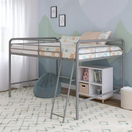 DHP Jett Junior Full Metal Loft Bed  White