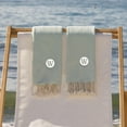 thumbnail image 5 of Linum Home Textiles 2 Piece Turkish Cotton Personalized Fun in Paradise Pestemal Hand Towels, 43 in x 21 in, Green, 5 of 6