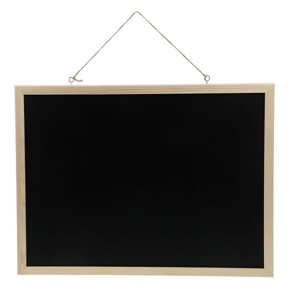 Pizarra de madera con borde para colgar en la pared, pequeña pizarra decorativa de 40 x 30 cm con cordón
