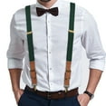thumbnail image 7 of Buyless Fashion Leather End 2 Pack Suspenders for Men - 48" Elastic Adjustable Straps 1" - Y Back with Metal Hooks - 5139-2-Hunter-Green, 7 of 7