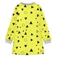 thumbnail image 2 of Yellow Triangle Dots Girls'long-sleeved dress Thickened A-dress Warm Dress Basic Shirt Party Dresses, 2 of 7
