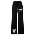thumbnail image 5 of JIAYUE Valentines Day Kids Girls Pants Bowknot Print High Waisted Straight-Leg Long with Drawstring Girlfriend Trousers For Children Stylish Dailywear, 5 of 9