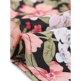 thumbnail image 5 of Unique Bargains Women's Plus Size Chiffon Tie-Neck Tassel Flare Sleeve Floral Tops 2X Black, 5 of 6