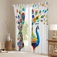 thumbnail image 3 of Manfei Watercolor Oil Painting Black Out Curtains,Kawaii Peacock Curtains Pack of 2 (42x63 Each),Cute Zoo Animal Bedroom Curtains For Girl Teens,Ultra Soft Home Decor, 3 of 6