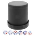 thumbnail image 1 of 1 juego de dados silenciosos con base, vaso de dados con reducción de ruido y dados, de cuero sintético, para accesorios de juegos de fiesta y KTV Juego de dados silenciosos, 1 of 8