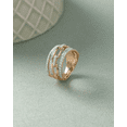 thumbnail image 4 of Silver & Stone Jewels Gold Plated Chain Link Design Ring with CZ Accents – Modern Statement Band for Women, 4 of 5